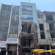 The facade of Lazeez Hotel, owned by Alim Shaikh’s family, was demolished, but the building next to it was spared.